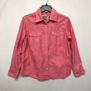 CE Schmidt Workwear Women Button Snap Western Shirt Size Medium Pink M113 -19